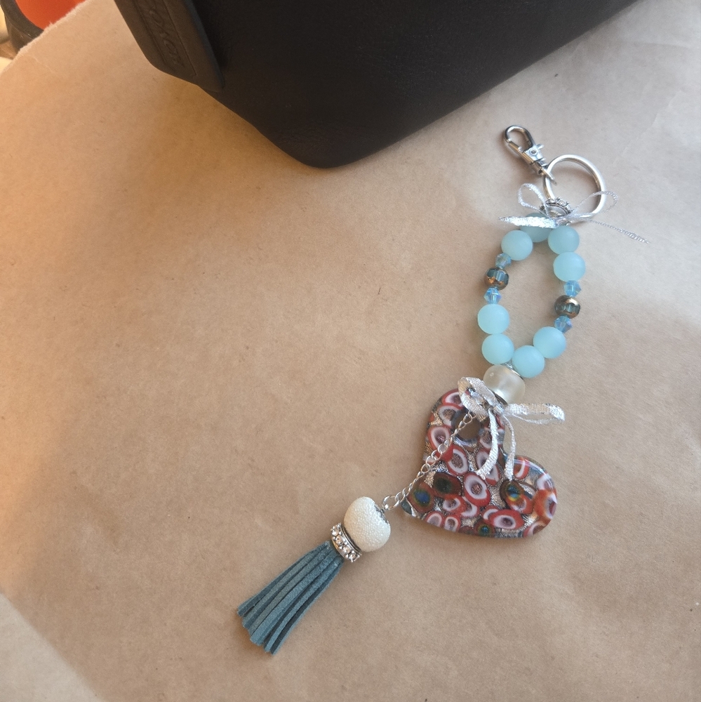 Handmade Purse Charm - "Hearts Galore" - Picture 1 of 3
